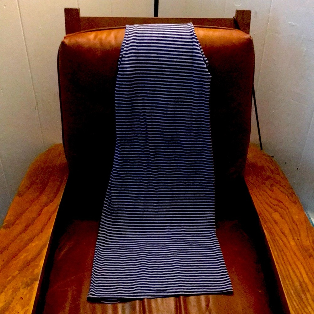 A blue and white striped bodycon dress !